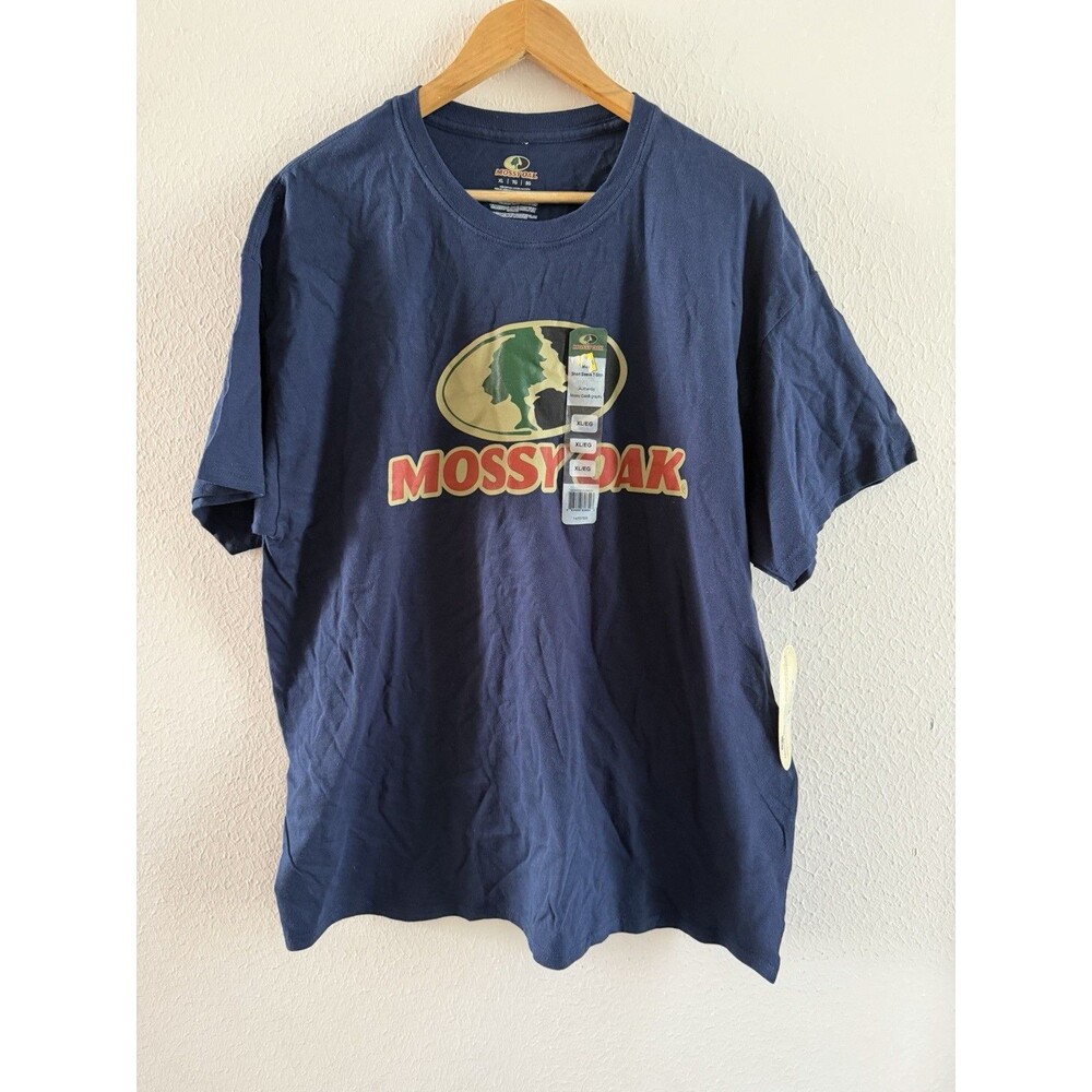 Mossy Oak Mens t-shirt Blue Graphic Crew Neck T-Shirt Size XL 100% cotton